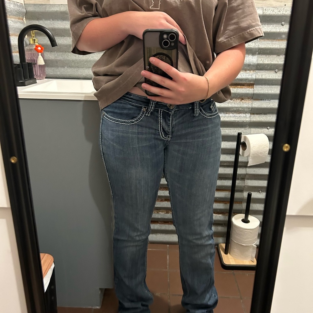 Cowgirl Tuff Blue Straight Leg Jeans